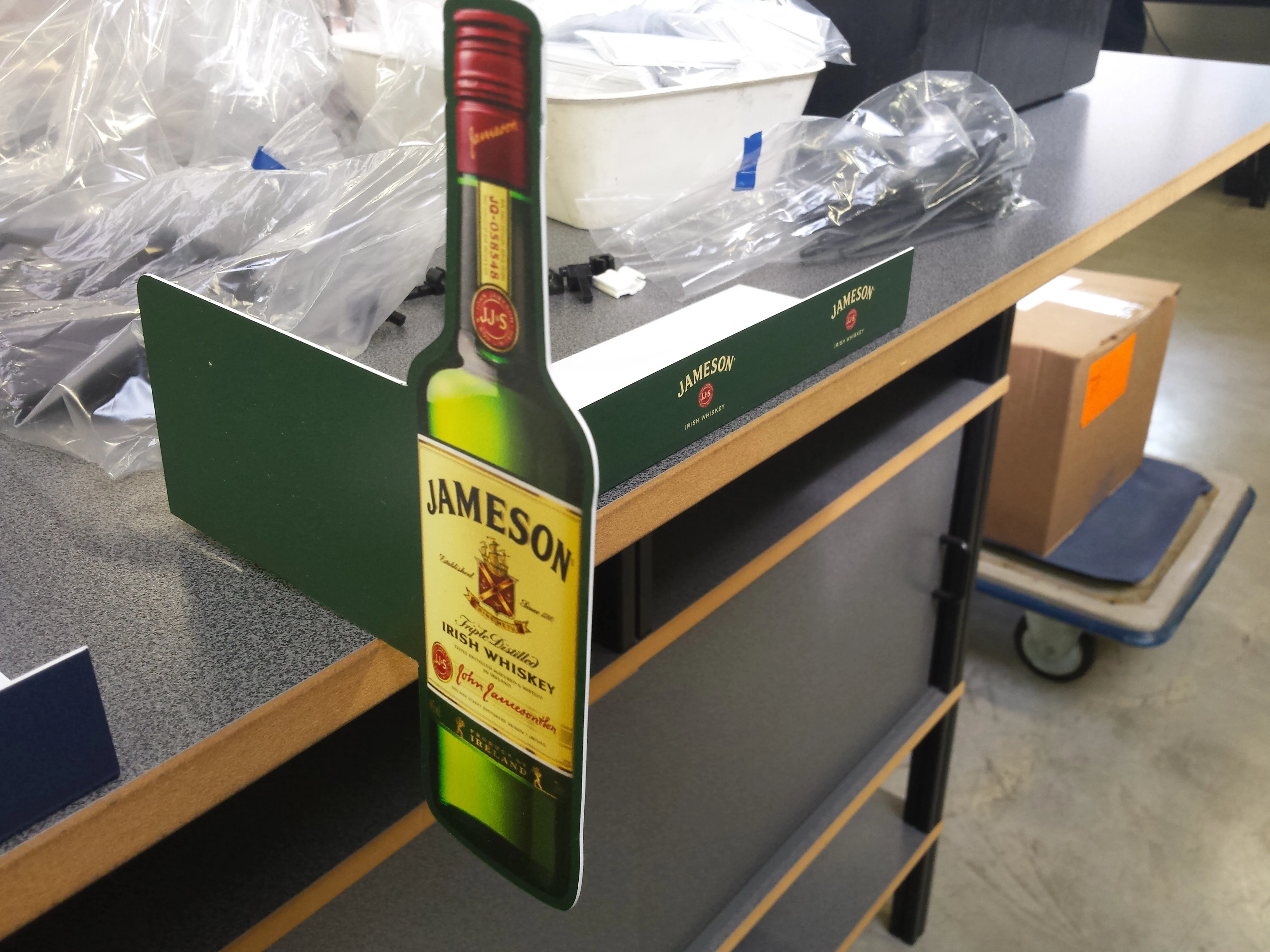 Jameson — Shelf divider with bottle silhouette