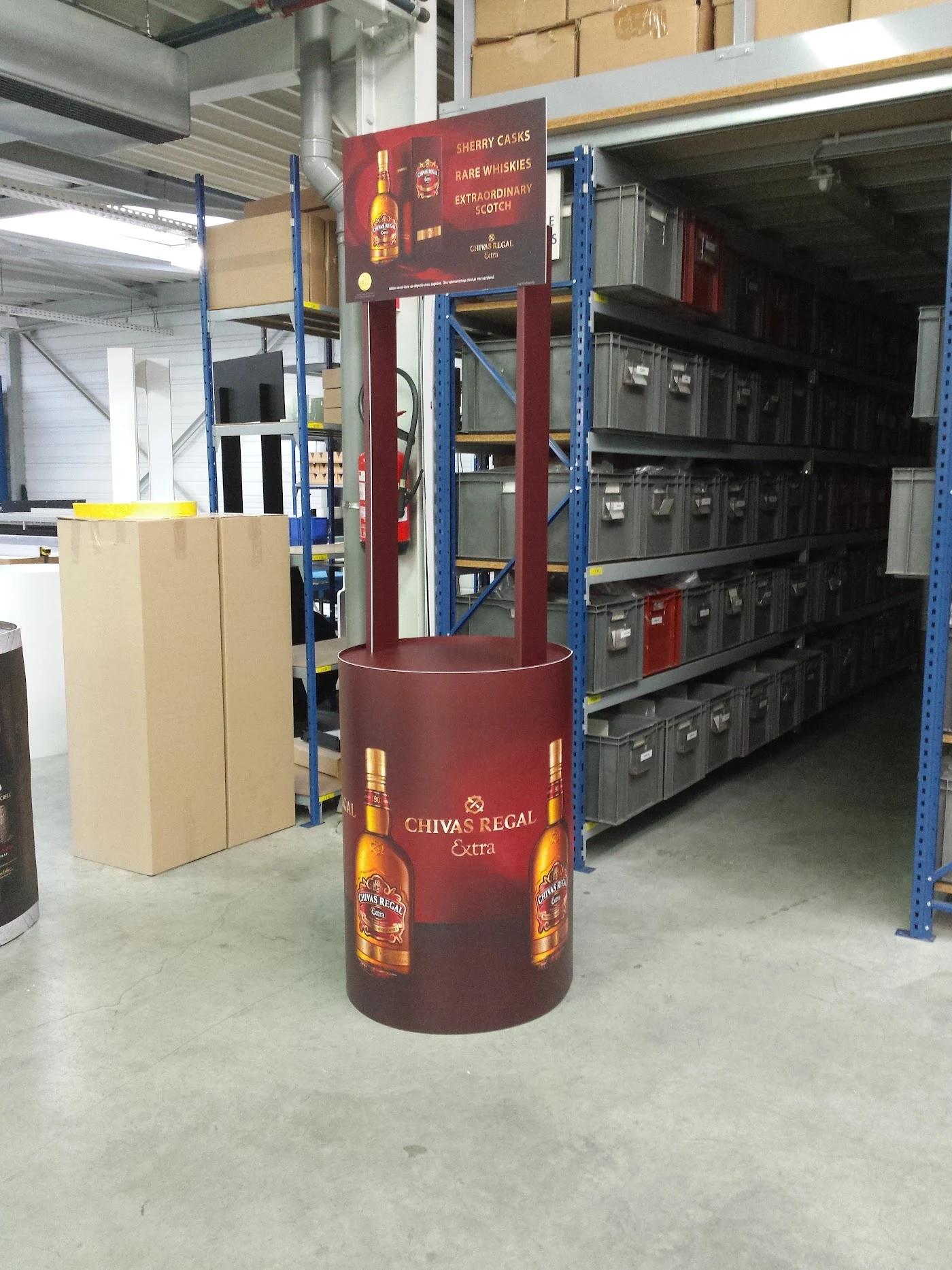 Chivas Regal Extra — Display with header, assembled in the workshop